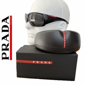 Prada Linea Rossa Sunglasses Sps04V Made in Italy Black/Red Luxury Core